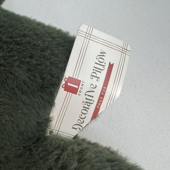 Target Wondershop Green Christmas Tree Pillow Christmas 2023 Faux Fur - Picture 3 of 7